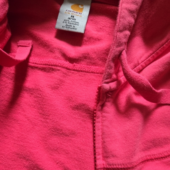 Carhartt Women's Neon Pink Lightweight Zip-Up Hoodie M - Picture 9 of 9